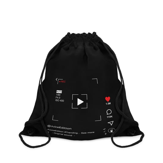 Juice Edition Personalized Drawstring Bag — Social Media Screenplay Print | Creator Carry